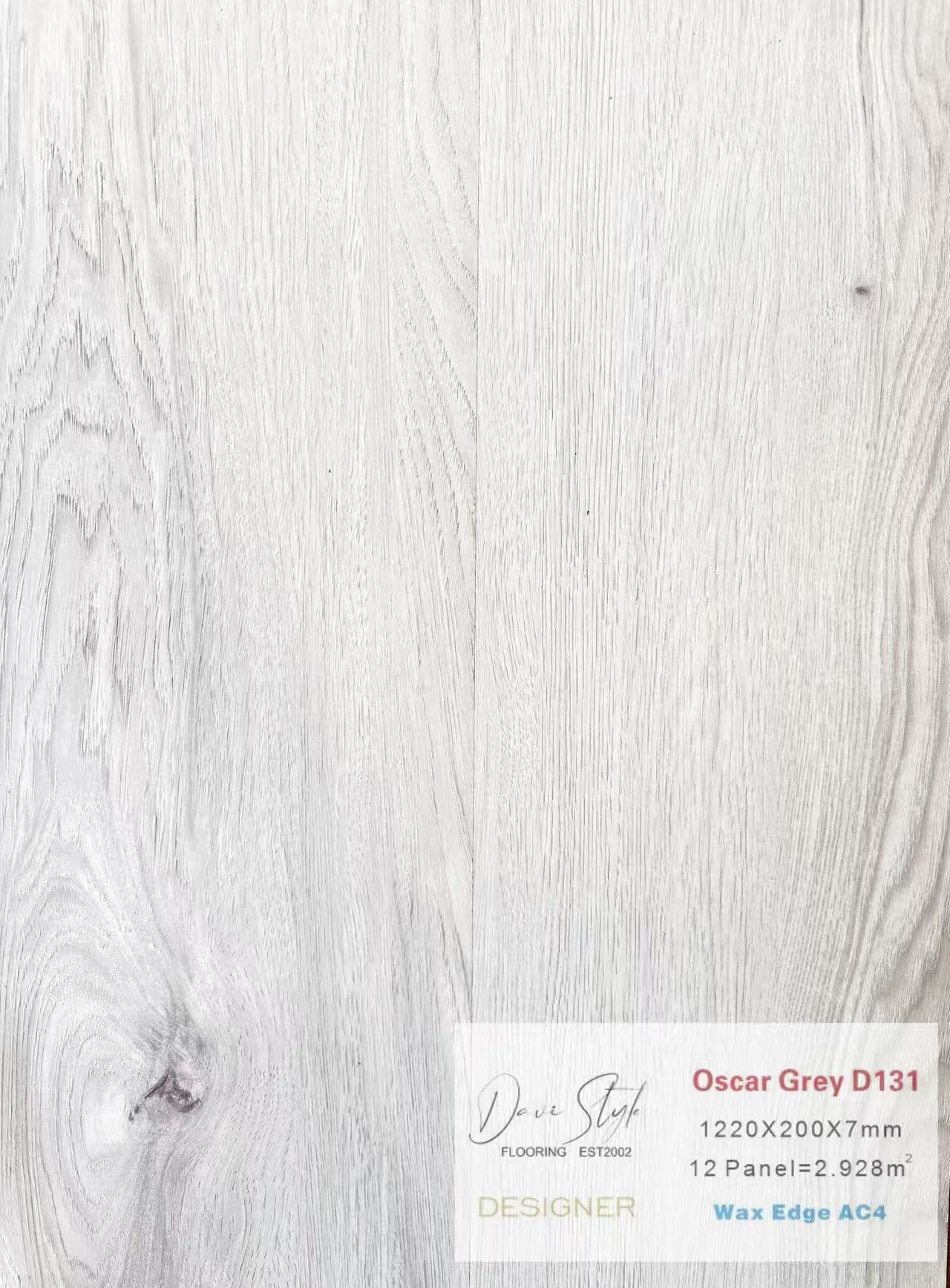 DESIGNER Laminate Flooring D131 Oscar Grey 7mm